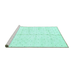 Sideview of Machine Washable Solid Turquoise Modern Area Rugs, wshabs2946turq