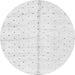 Round Machine Washable Solid Gray Modern Rug, wshabs2946gry