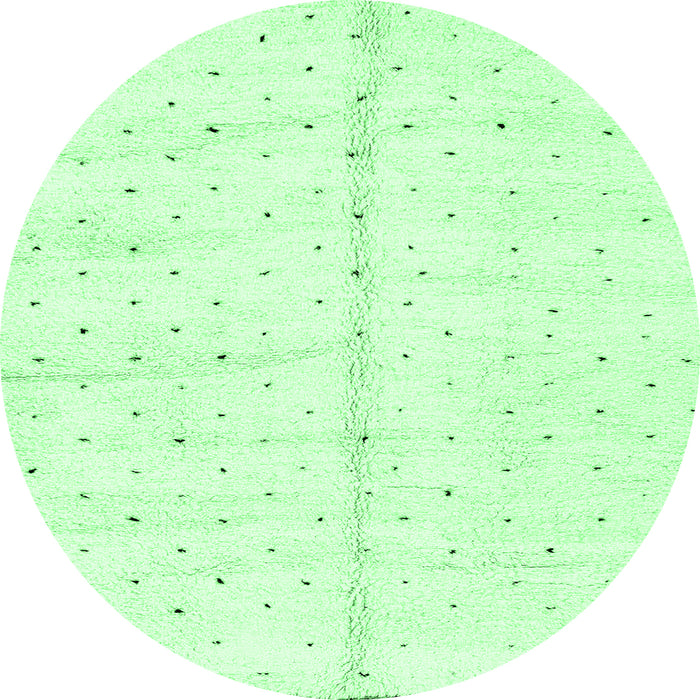 Round Machine Washable Solid Emerald Green Modern Area Rugs, wshabs2946emgrn