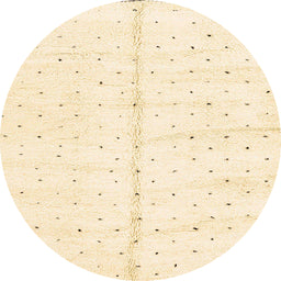 Round Machine Washable Abstract Brown Gold Rug, wshabs2946