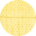 Round Solid Yellow Modern Rug, abs2946yw