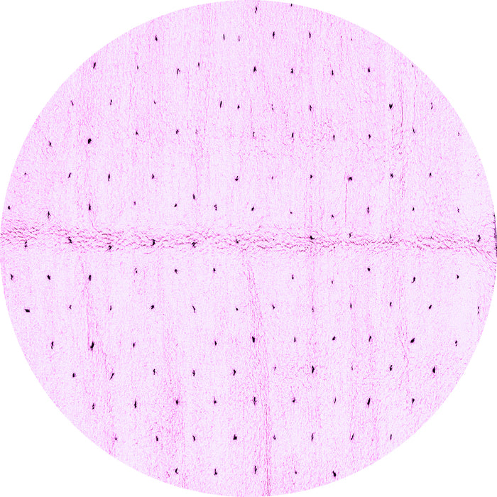 Round Machine Washable Solid Purple Modern Area Rugs, wshabs2946pur