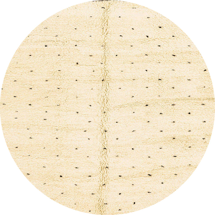 Round Abstract Brown Gold Solid Rug, abs2946