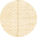 Round Abstract Brown Gold Solid Rug, abs2946