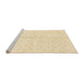 Sideview of Machine Washable Abstract Khaki Gold Rug, wshabs2947