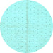 Round Machine Washable Solid Light Blue Modern Rug, wshabs2947lblu