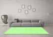 Machine Washable Solid Green Modern Area Rugs in a Living Room,, wshabs2947grn