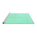 Sideview of Machine Washable Solid Turquoise Modern Area Rugs, wshabs2947turq