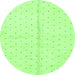 Round Solid Green Modern Rug, abs2947grn