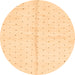 Round Solid Orange Modern Rug, abs2947org