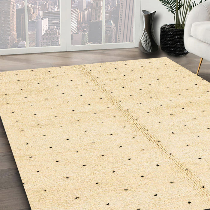 Abstract Khaki Gold Solid Rug in Family Room, abs2947