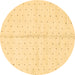 Round Solid Brown Modern Rug, abs2947brn