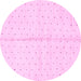 Round Solid Pink Modern Rug, abs2947pnk