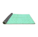 Sideview of Solid Turquoise Modern Rug, abs2947turq