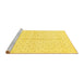 Sideview of Machine Washable Solid Yellow Modern Rug, wshabs2947yw