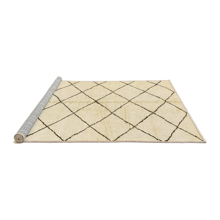 Sideview of Machine Washable Abstract Gold Rug, wshabs2948