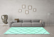 Machine Washable Solid Turquoise Modern Area Rugs in a Living Room,, wshabs2948turq