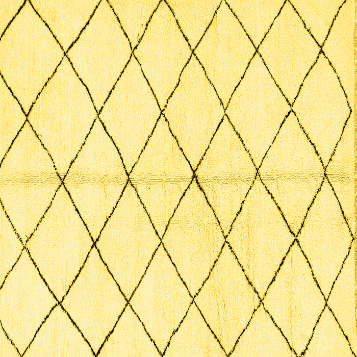 Square Machine Washable Solid Yellow Modern Rug, wshabs2948yw