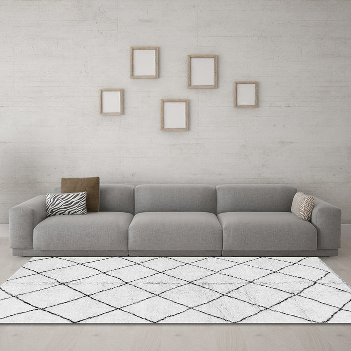 Machine Washable Solid Gray Modern Rug in a Living Room,, wshabs2948gry