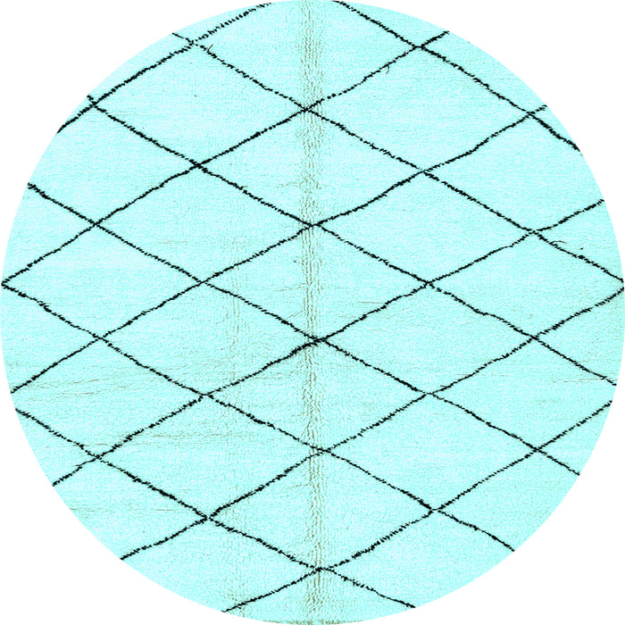 Round Machine Washable Solid Light Blue Modern Rug, wshabs2948lblu