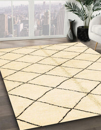 Abstract Golden Blonde Gold Solid Rug, abs2948