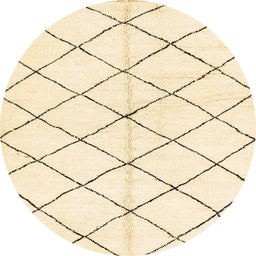 Round Abstract Golden Blonde Gold Solid Rug, abs2948