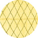 Round Solid Yellow Modern Rug, abs2948yw