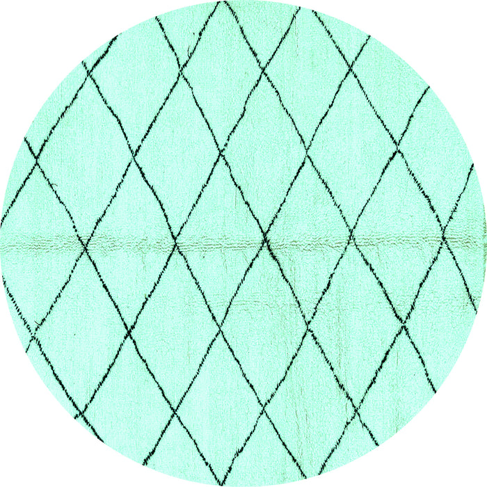 Round Solid Turquoise Modern Rug, abs2948turq
