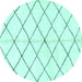 Round Solid Turquoise Modern Rug, abs2948turq