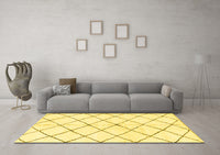 Machine Washable Solid Yellow Modern Rug, wshabs2948yw