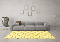 Machine Washable Solid Yellow Modern Rug in a Living Room, wshabs2948yw
