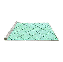 Sideview of Machine Washable Solid Turquoise Modern Area Rugs, wshabs2948turq