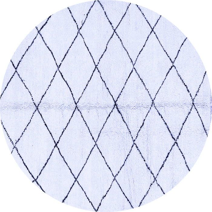 Round Machine Washable Solid Blue Modern Rug, wshabs2948blu