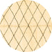 Round Solid Brown Modern Rug, abs2948brn