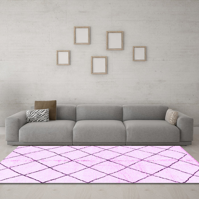 Machine Washable Solid Purple Modern Area Rugs in a Living Room, wshabs2948pur