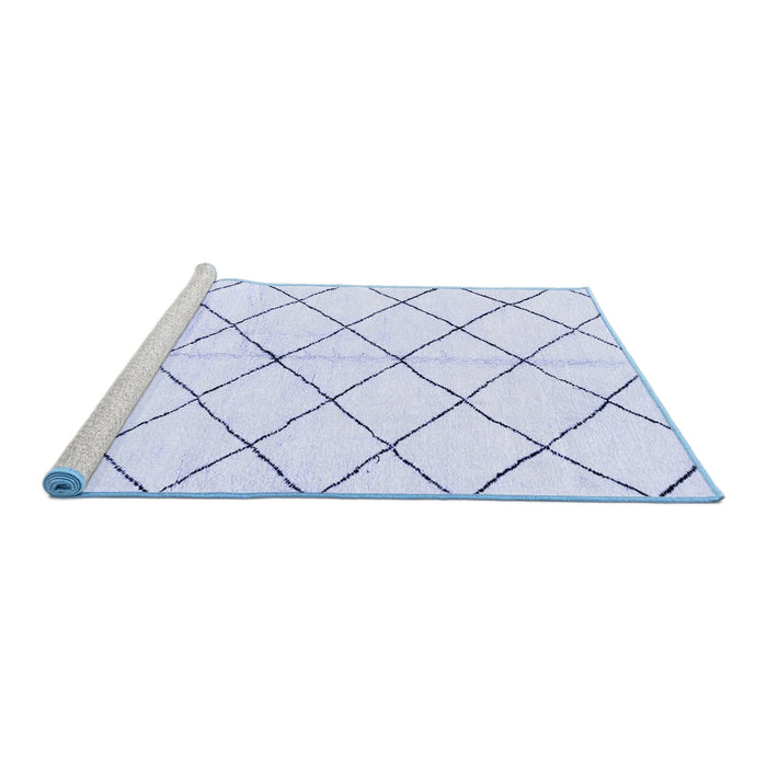 Sideview of Machine Washable Solid Blue Modern Rug, wshabs2948blu