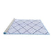 Sideview of Machine Washable Solid Blue Modern Rug, wshabs2948blu