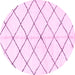 Round Solid Pink Modern Rug, abs2948pnk