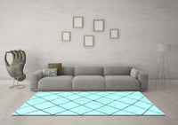 Machine Washable Solid Light Blue Modern Rug, wshabs2948lblu