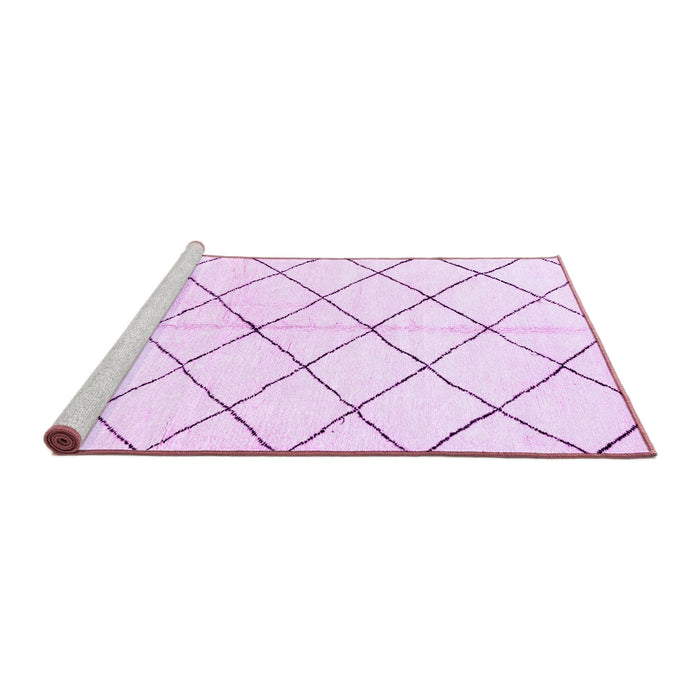 Sideview of Machine Washable Solid Purple Modern Area Rugs, wshabs2948pur