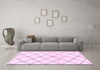 Machine Washable Solid Pink Modern Rug, wshabs2948pnk