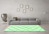 Machine Washable Solid Emerald Green Modern Rug, wshabs2948emgrn