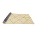 Sideview of Abstract Brown Gold Solid Rug, abs2949