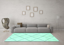 Machine Washable Solid Turquoise Modern Area Rugs in a Living Room,, wshabs2949turq