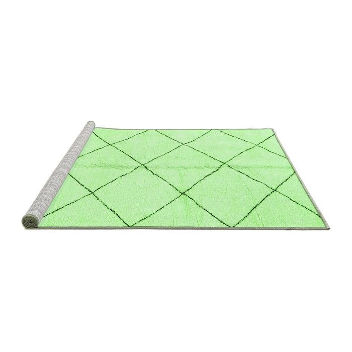 Sideview of Machine Washable Solid Green Modern Area Rugs, wshabs2949grn