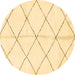 Round Solid Brown Modern Rug, abs2949brn