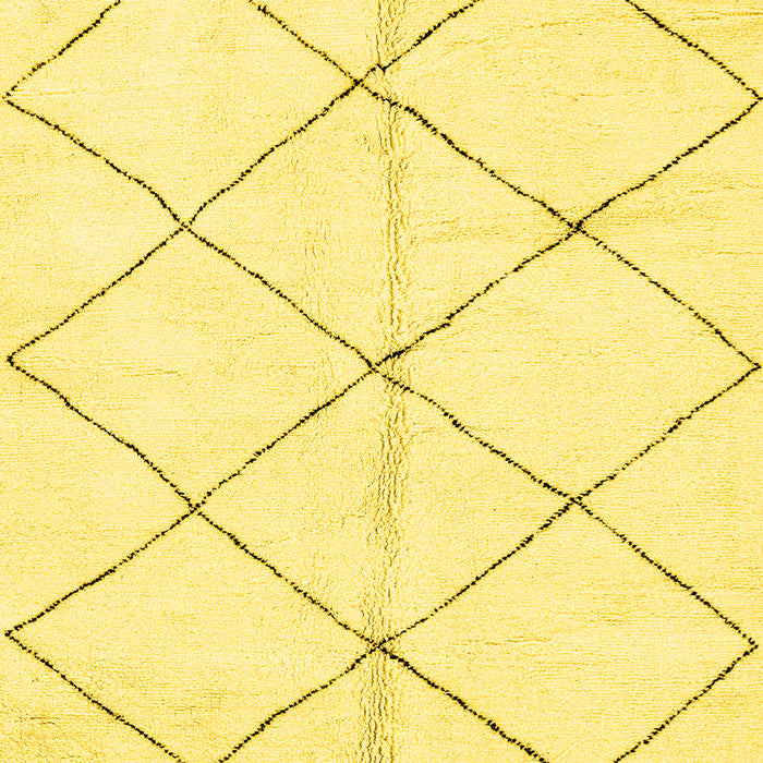 Machine Washable Solid Yellow Modern Rug, wshabs2949yw