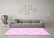 Machine Washable Solid Pink Modern Rug in a Living Room, wshabs2949pnk