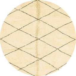 Round Machine Washable Abstract Brown Gold Rug, wshabs2949