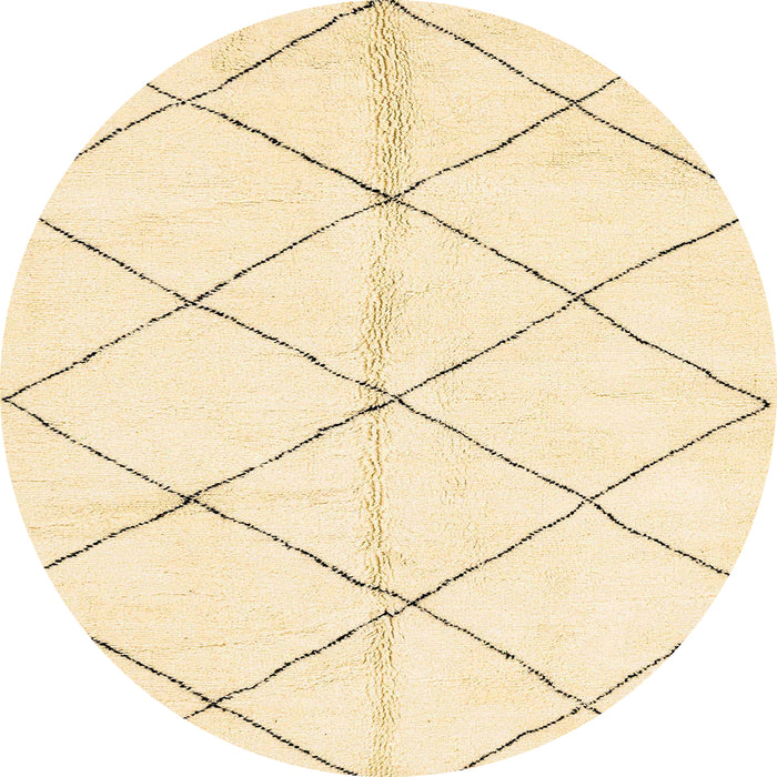 Round Machine Washable Abstract Brown Gold Rug, wshabs2949